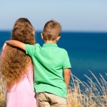 Boy and girl during summer time